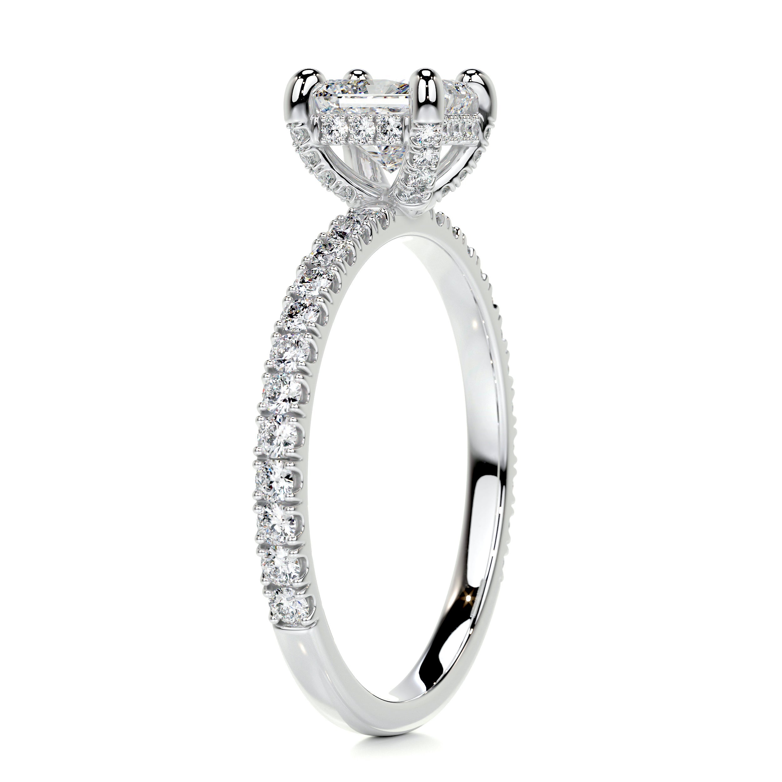 Deborah Moissanite & Diamonds Ring -18K White Gold