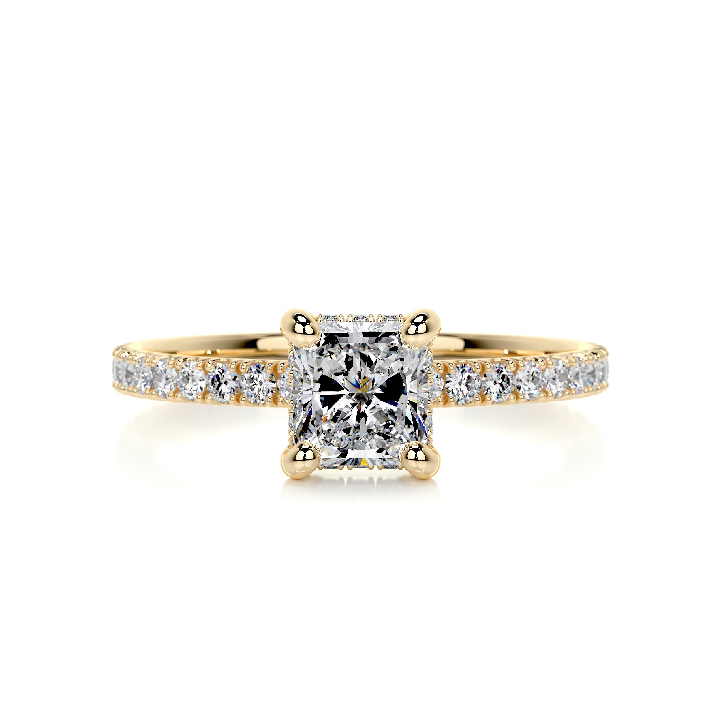 Deborah Moissanite & Diamonds Ring -18K Yellow Gold