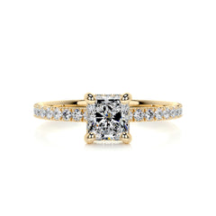 Deborah Moissanite & Diamond Ring -18K Yellow Gold