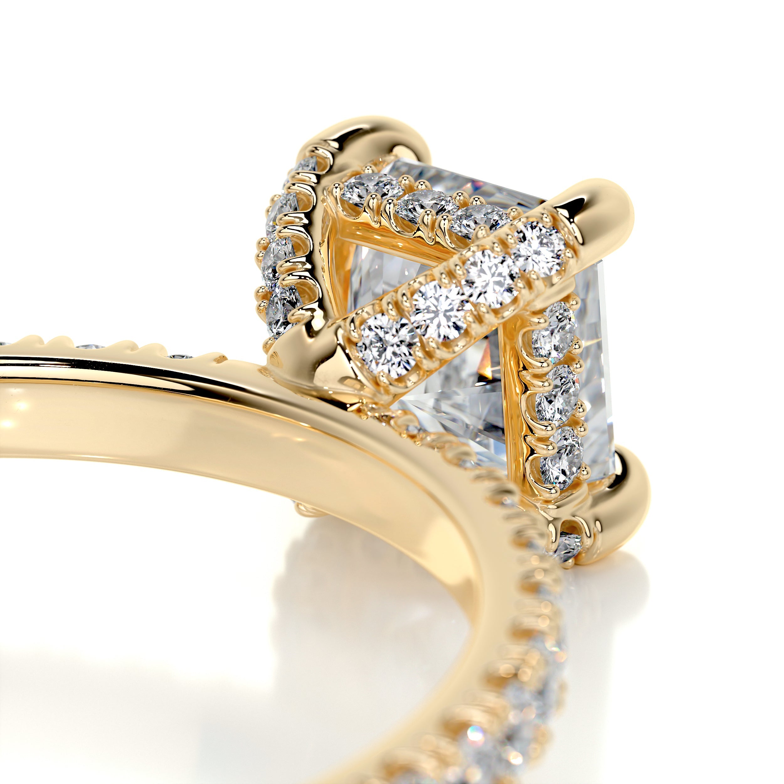 Deborah Moissanite & Diamonds Ring -18K Yellow Gold