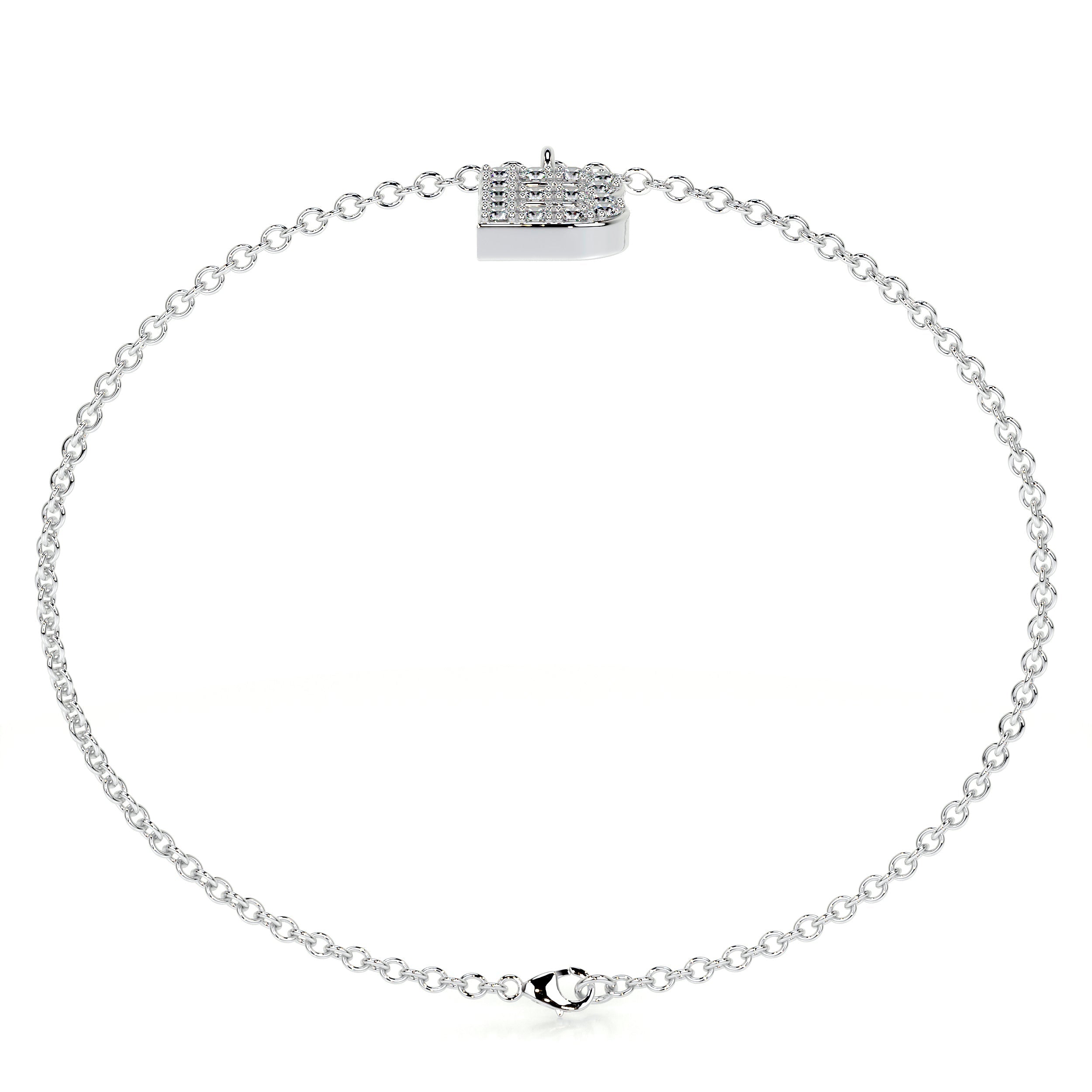 Barbara Letter Diamonds Bracelet   (0.15 Carat) -14K White Gold (RTS)