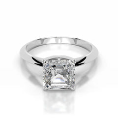 Evie Lab Grown Diamond Ring Asscher - 14K White Gold