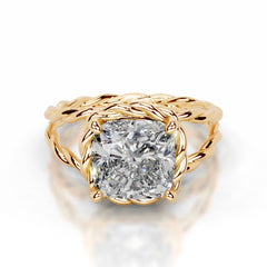 Yul Lab Grown Diamond Ring Square Cushion - 18K Yellow Gold