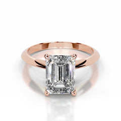 Evie Lab Grown Diamond Ring Emerald - 14K Rose Gold