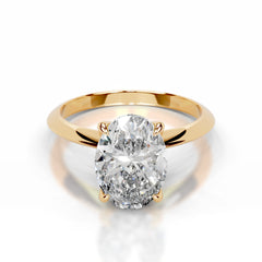 Evie Lab Grown Diamond Ring Oval - 18K Yellow Gold