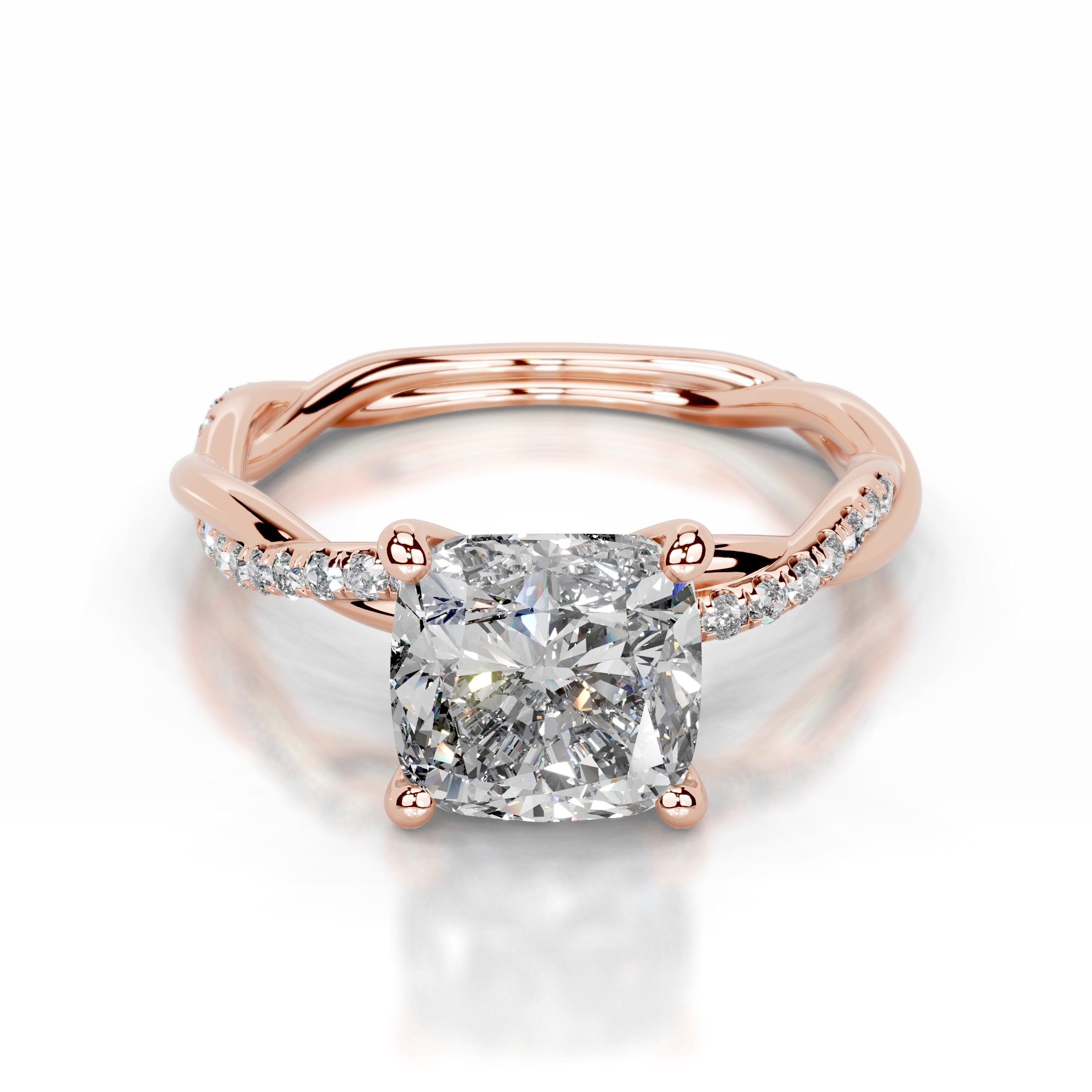 Crystal Lab Grown Diamond Ring - 14K Rose Gold