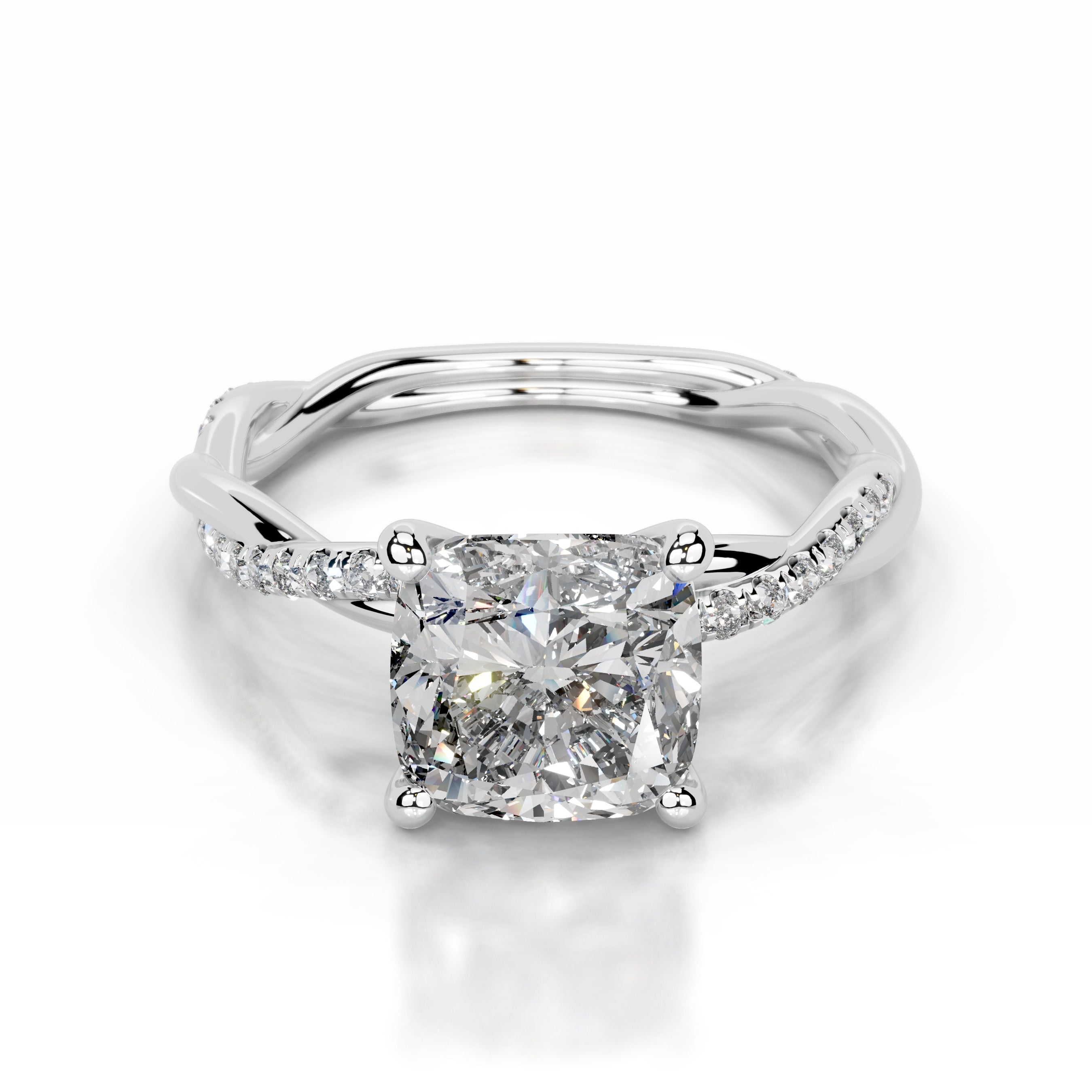 Crystal Lab Grown Diamond Ring - 14K White Gold