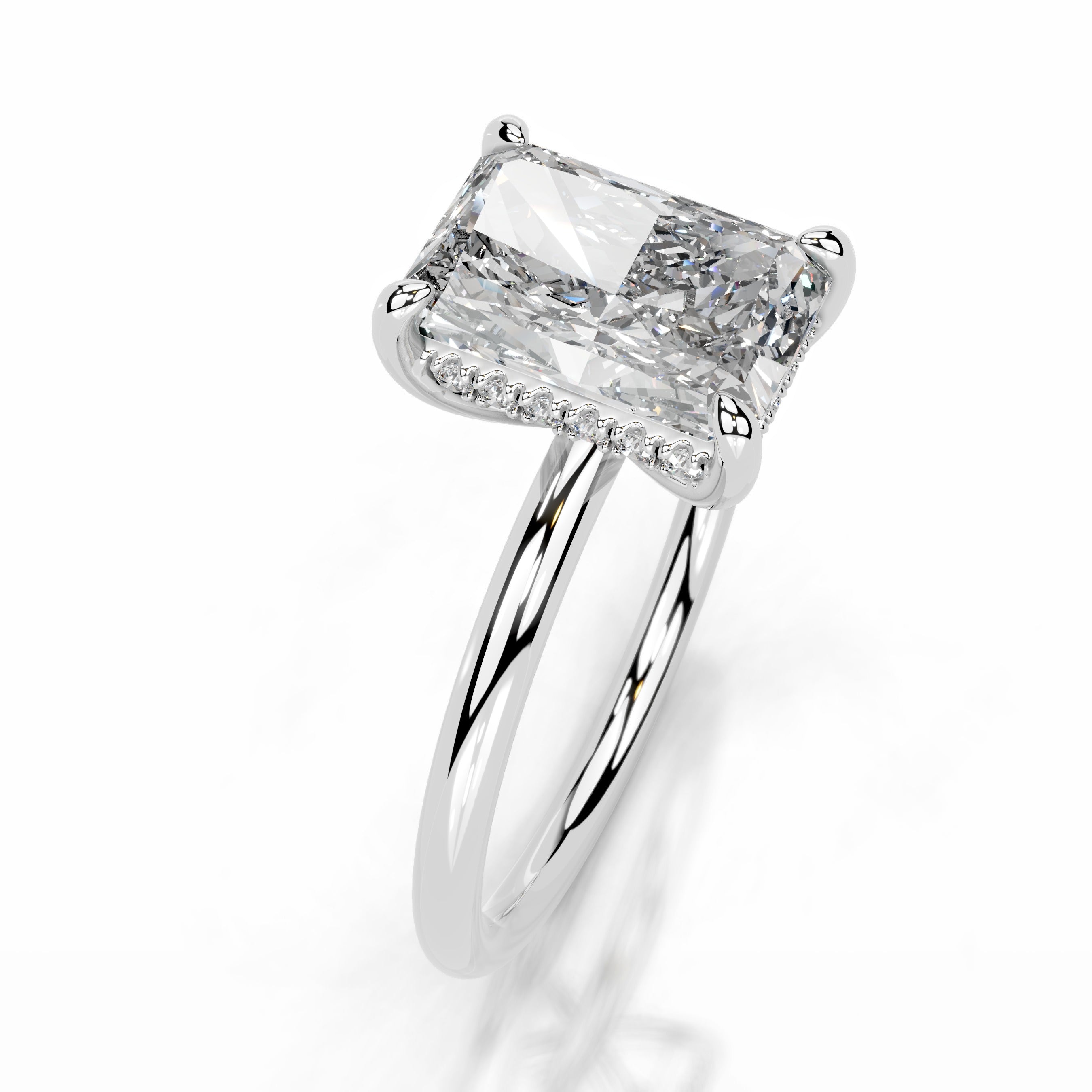 Willow Lab Grown Diamond Ring Elongated Radiant - 14K White Gold (RTS)