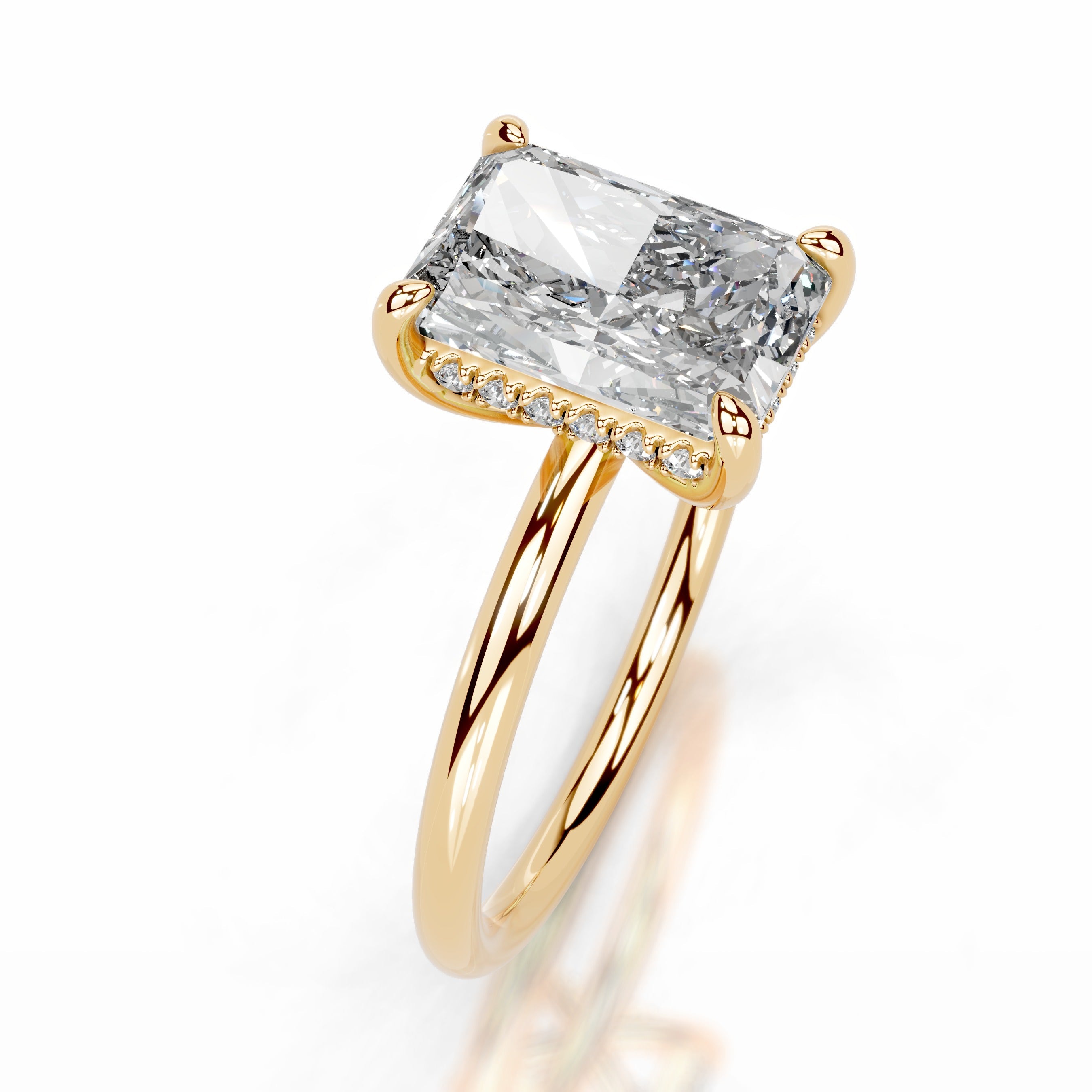 Willow Lab Grown Diamond Ring Elongated Radiant - 18K Yellow Gold (RTS)