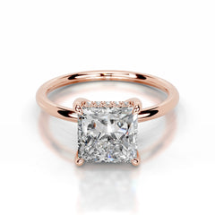 Willow Lab Grown Diamond Ring Princess - 14K Rose Gold