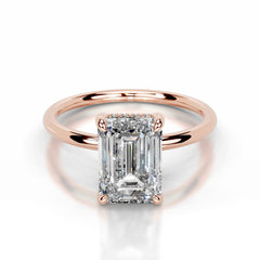Willow Lab Grown Diamond Ring Emerald - 14K Rose Gold