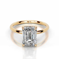 Willow Lab Grown Diamond Ring Emerald - 18K Yellow Gold