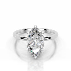 Willow Lab Grown Diamond Ring Marquise - 14K White Gold