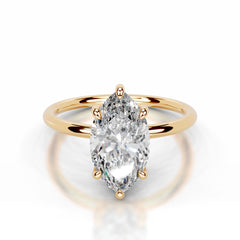 Willow Lab Grown Diamond Ring Marquise - 18K Yellow Gold