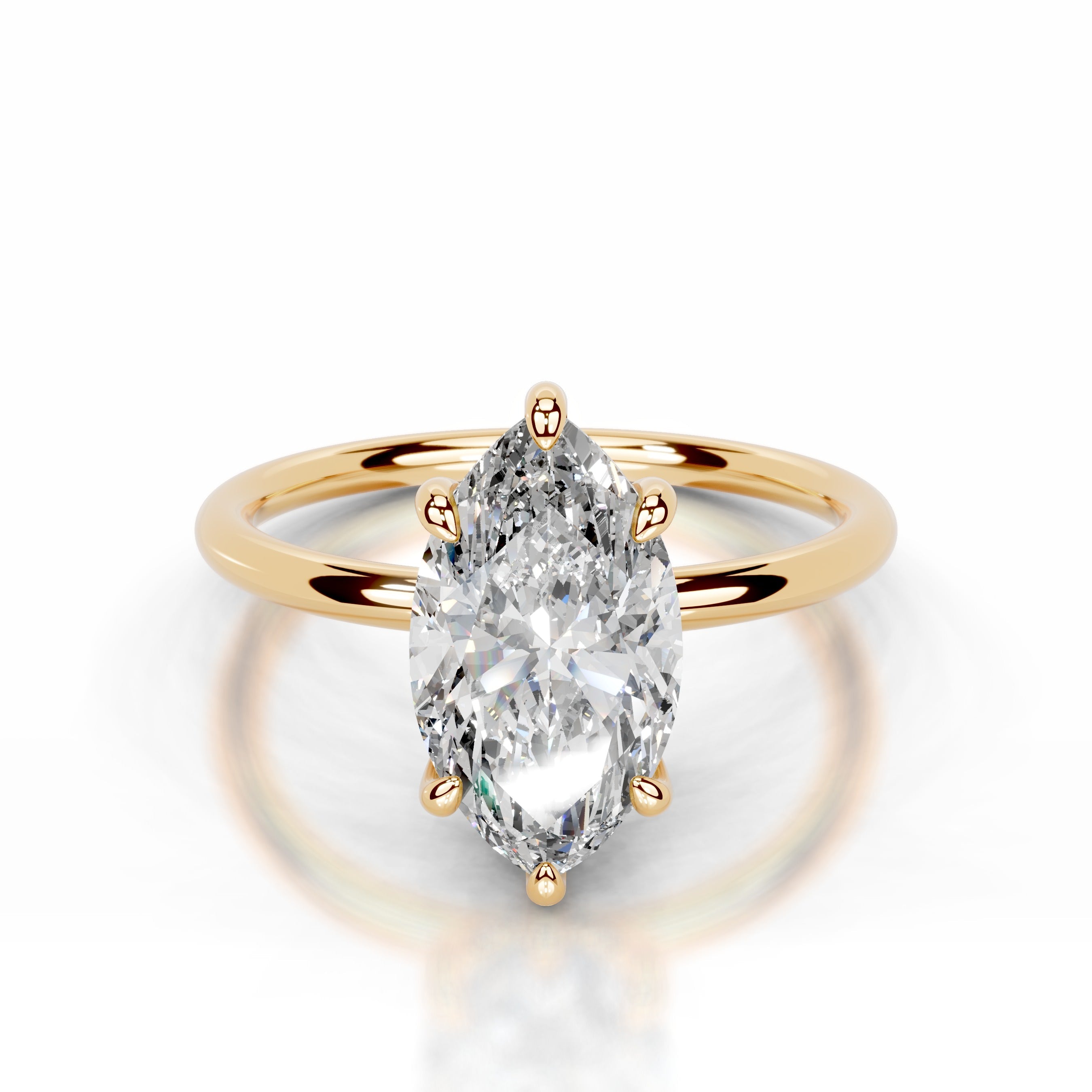 Willow Lab Grown Diamond Ring Marquise - 18K Yellow Gold (RTS)