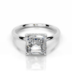 Willow Lab Grown Diamond Ring Asscher - Platinum