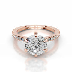 Luisana Lab Grown Diamond Ring Round - 14K Rose Gold