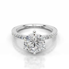 Luisana Lab Grown Diamond Ring Round - Platinum