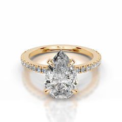 Luisana Lab Grown Diamond Ring Pear - 18K Yellow Gold