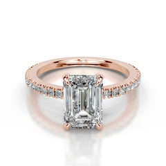 Luisana Lab Grown Diamond Ring Emerald - 14K Rose Gold