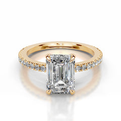 Luisana Lab Grown Diamond Ring Emerald - 18K Yellow Gold