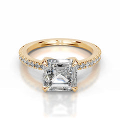 Luisana Lab Grown Diamond Ring Asscher - 18K Yellow Gold