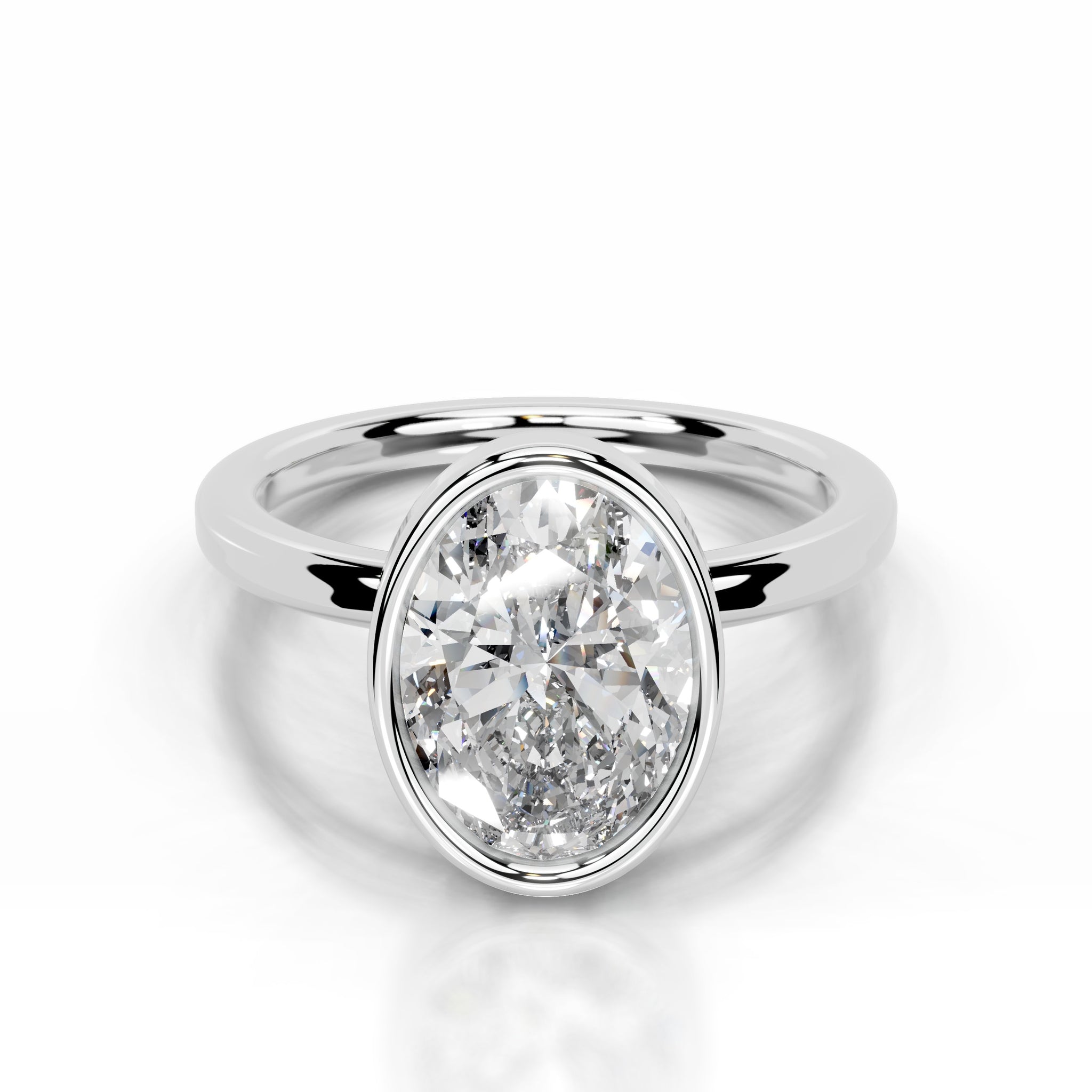 Dima Lab Grown Diamond Ring Oval - Platinum, Bezel, Oval, 2 Carat ...