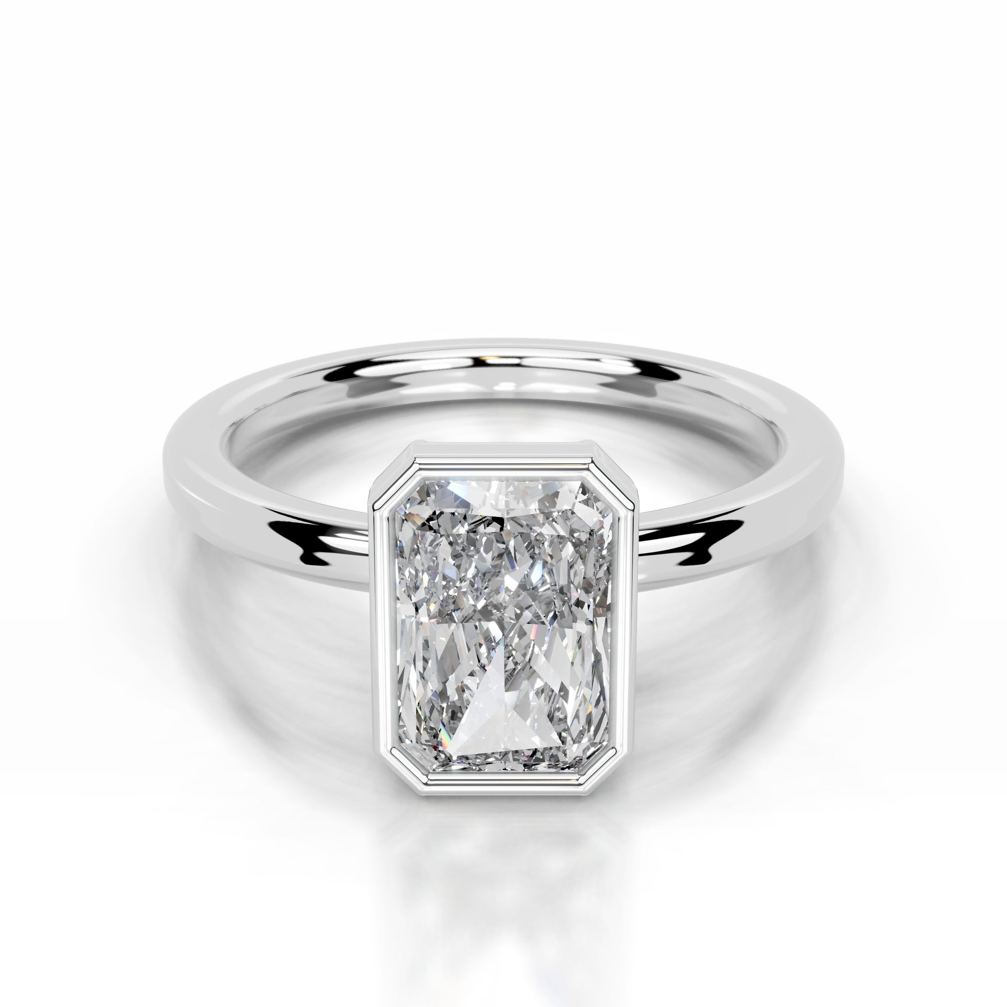Dima Lab Grown Diamond Ring Elongated Radiant - Platinum, Bezel ...