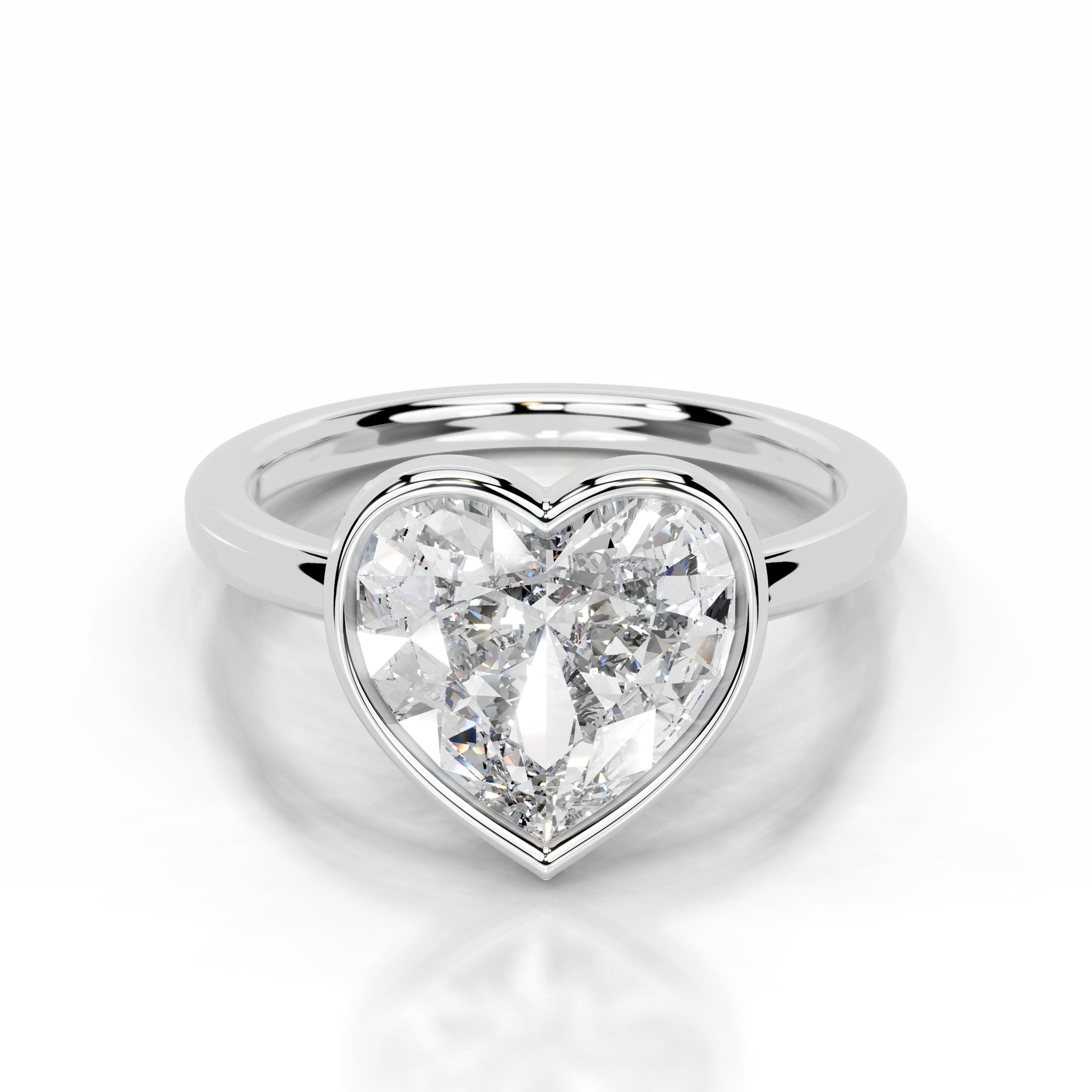 Dima Lab Grown Diamond Ring Heart - Platinum, Bezel, Heart, 2 Carat ...