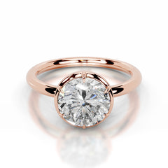Narcisa Round Lab Grown Diamond Ring - 14K Rose Gold