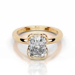 Thor Lab Grown Diamond Ring Elongated Cushion - 18K Yellow Gold