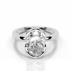Thor Lab Grown Diamond Ring Oval - 18K White Gold