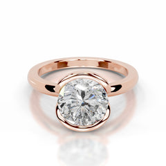 Thor Lab Grown Diamond Ring Round - 14K Rose Gold