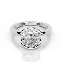 Thor Lab Grown Diamond Ring Round - 14K White Gold
