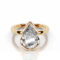 Thor Lab Grown Diamond Ring Pear - 18K Yellow Gold