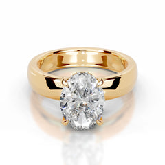 Lux Lab Grown Diamond Ring Oval - 18K Yellow Gold