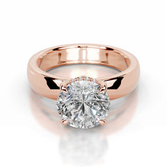 Lux Lab Grown Diamond Ring Round - 14K Rose Gold