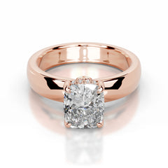 Lux Lab Grown Diamond Ring Elongated Cushion - 14K Rose Gold