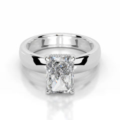Lux Lab Grown Diamond Ring Elongated Radiant - Platinum