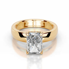 Lux Lab Grown Diamond Ring Elongated Radiant - 18K Yellow Gold