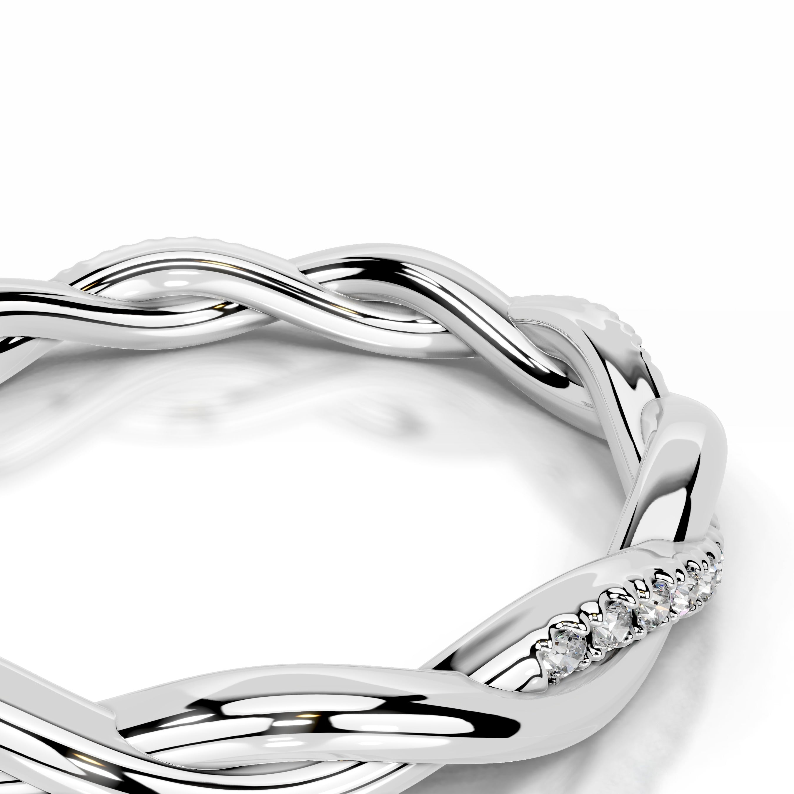 Tsumugi Lab Grown Diamond Wedding band - 14K White Gold