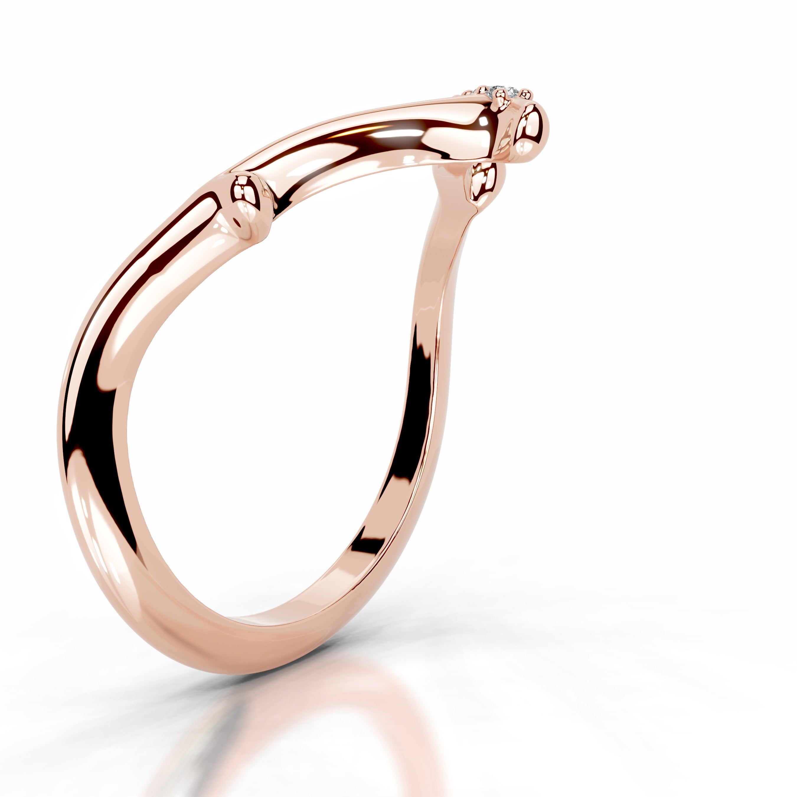 Sparkling brunch Lab Grown Diamond Wedding band - 14K Rose Gold