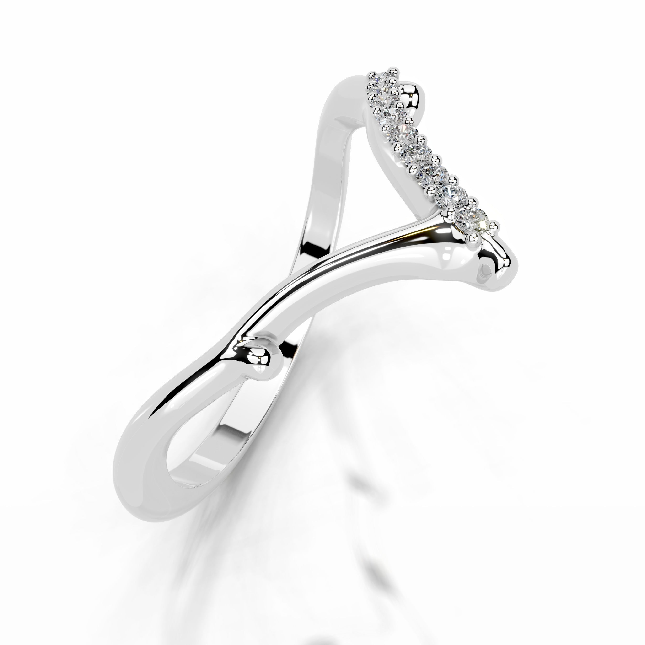 Sparkling brunch Lab Grown Diamond Wedding band - 14K White Gold (RTS)