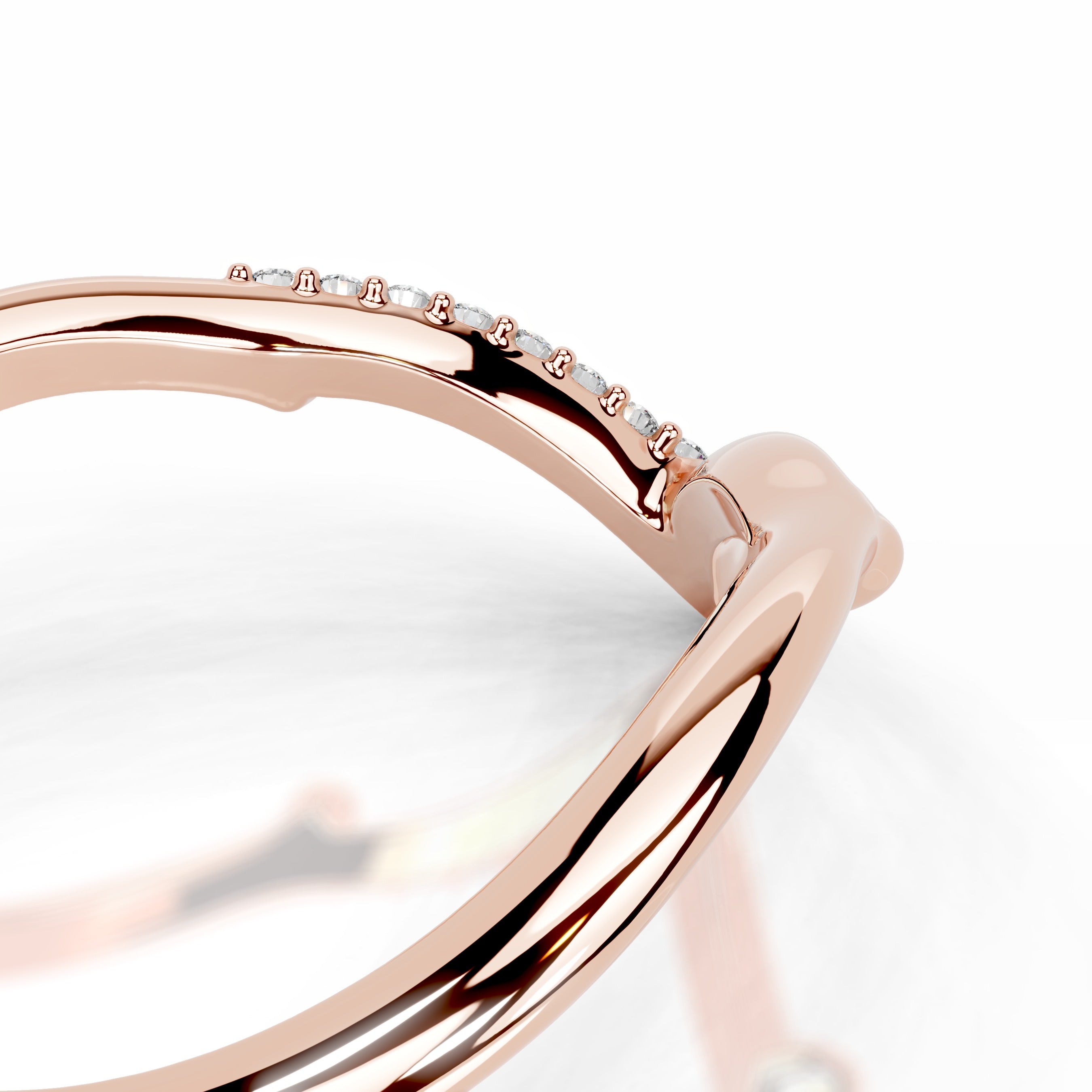 Sparkling brunch Lab Grown Diamond Wedding band - 14K Rose Gold