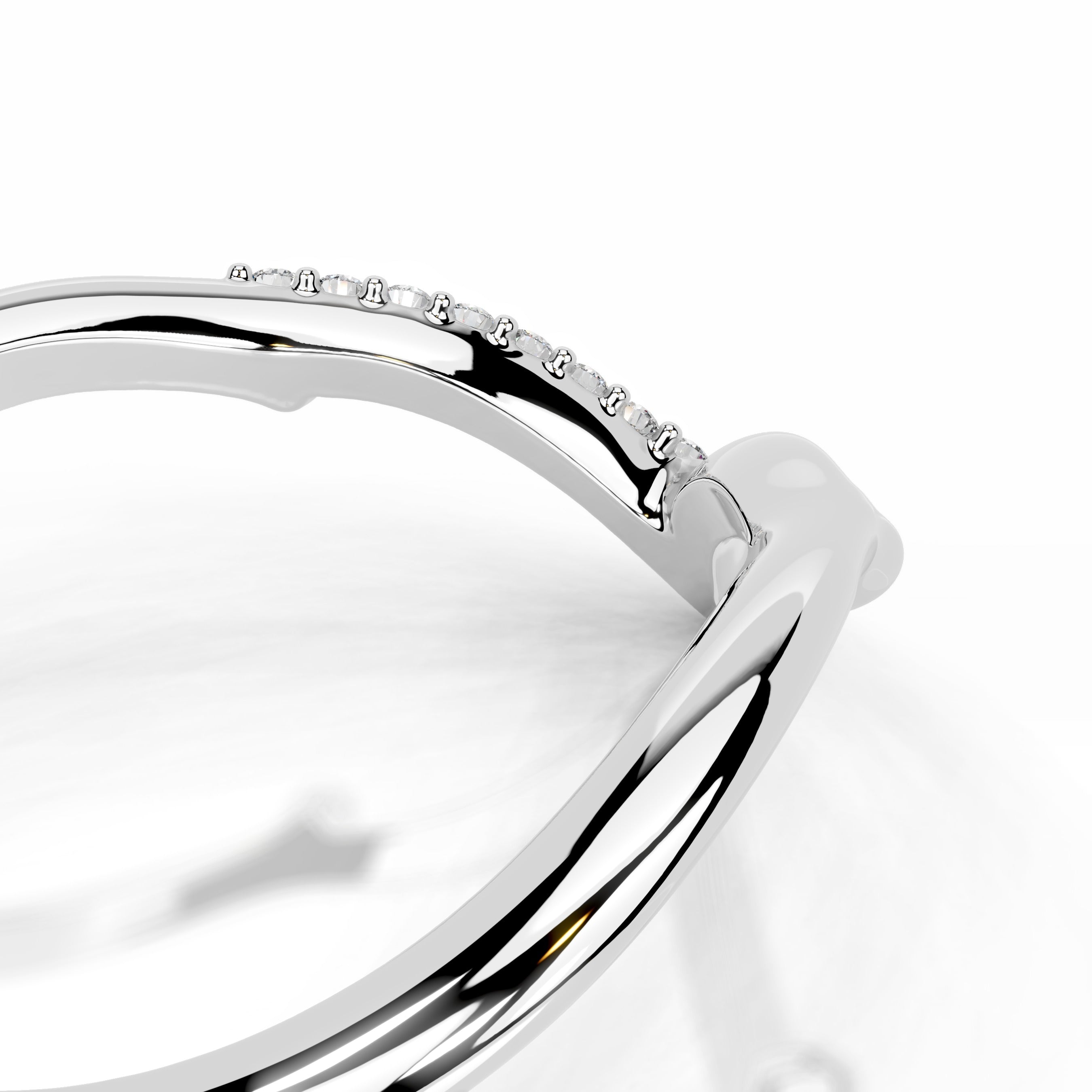 Sparkling brunch Lab Grown Diamond Wedding band - 14K White Gold