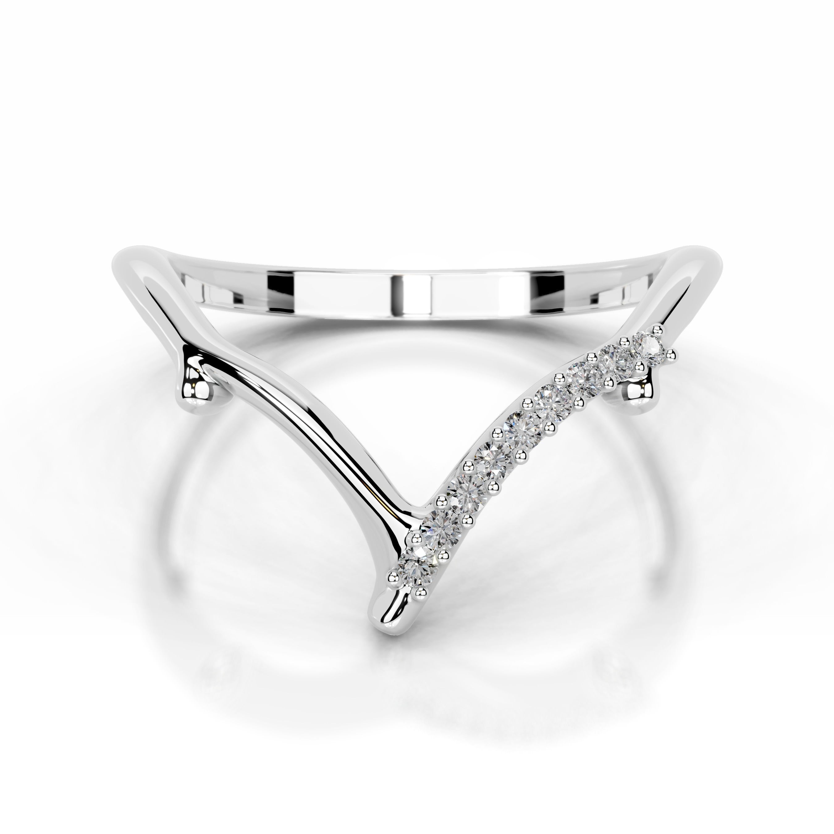 Sparkling brunch Lab Grown Diamond Wedding band - 14K White Gold