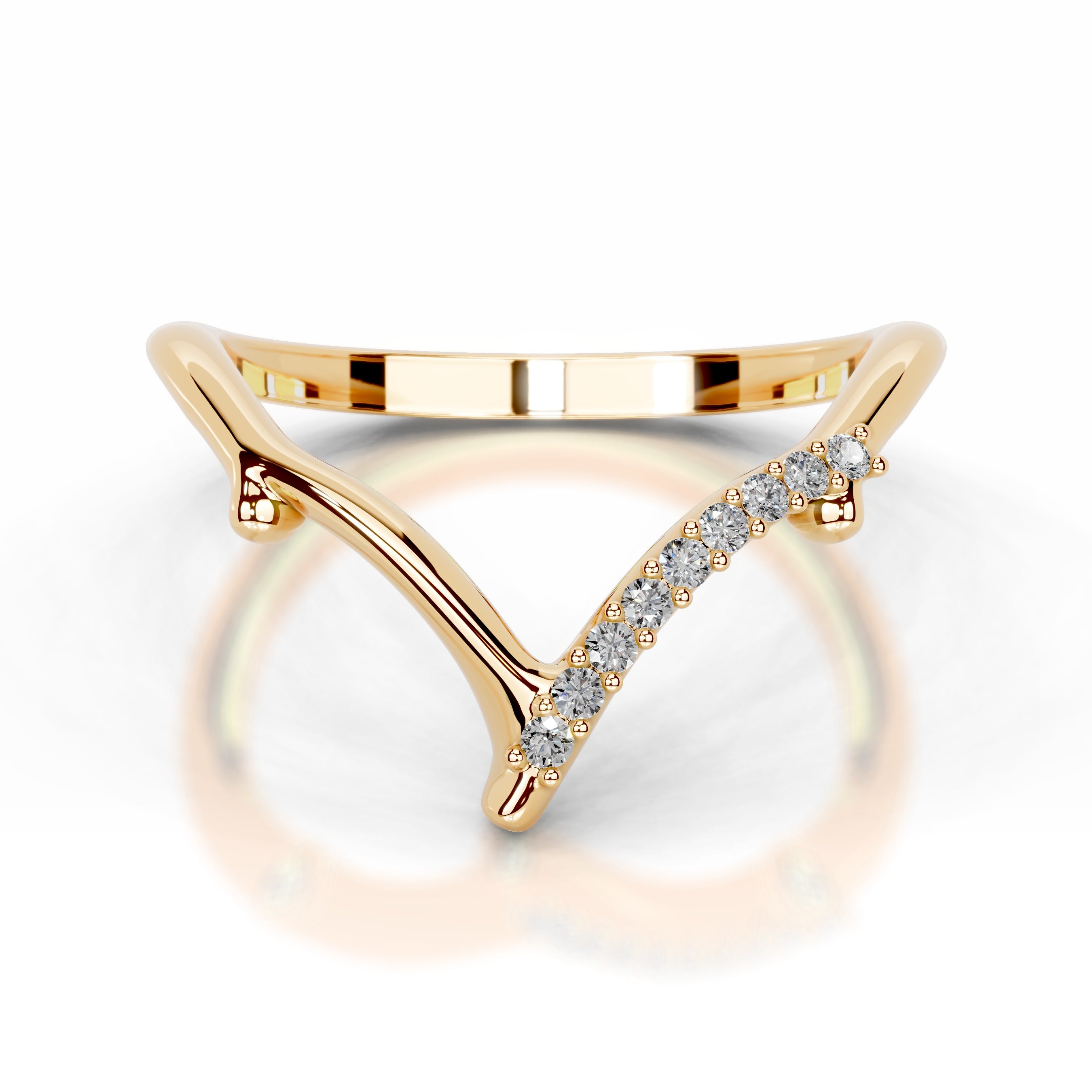 Sparkling brunch Lab Grown Diamond Wedding band - 18K Yellow Gold