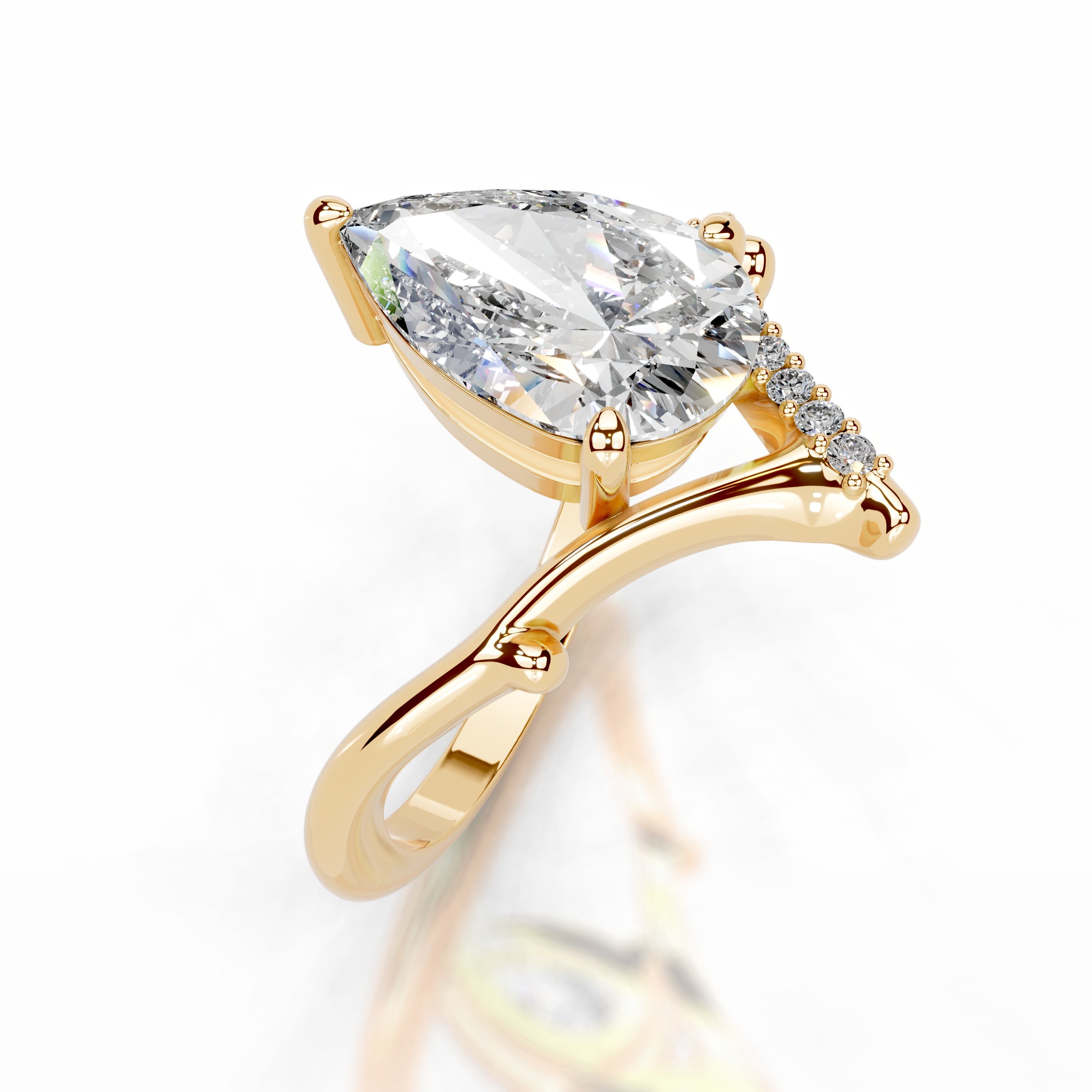 Brilliant Blooms Lab Grown Diamond Ring - 18K Yellow Gold