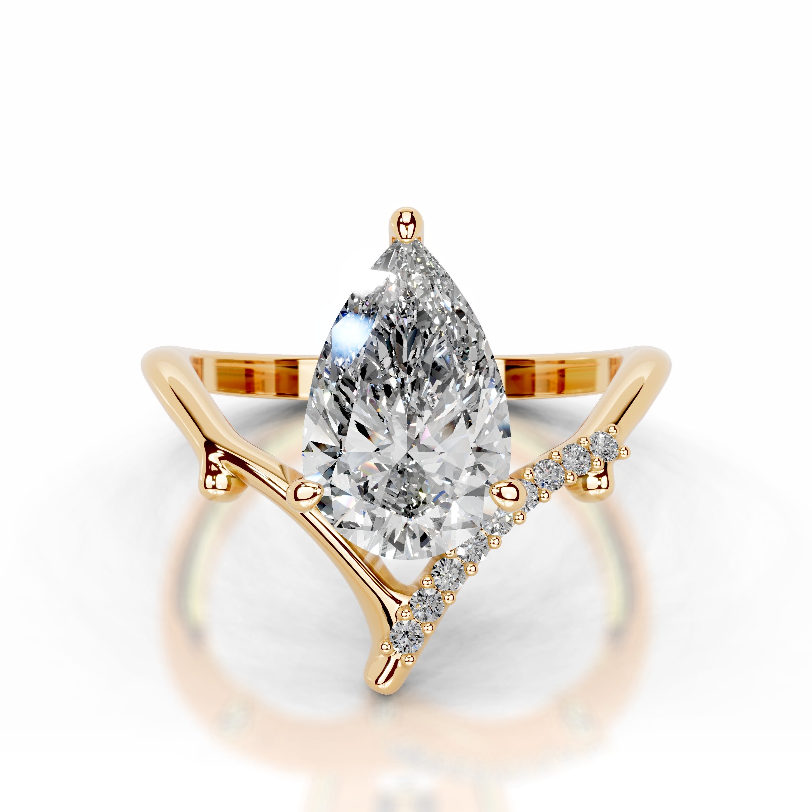 Brilliant Blooms Lab Grown Diamond Ring - 18K Yellow Gold