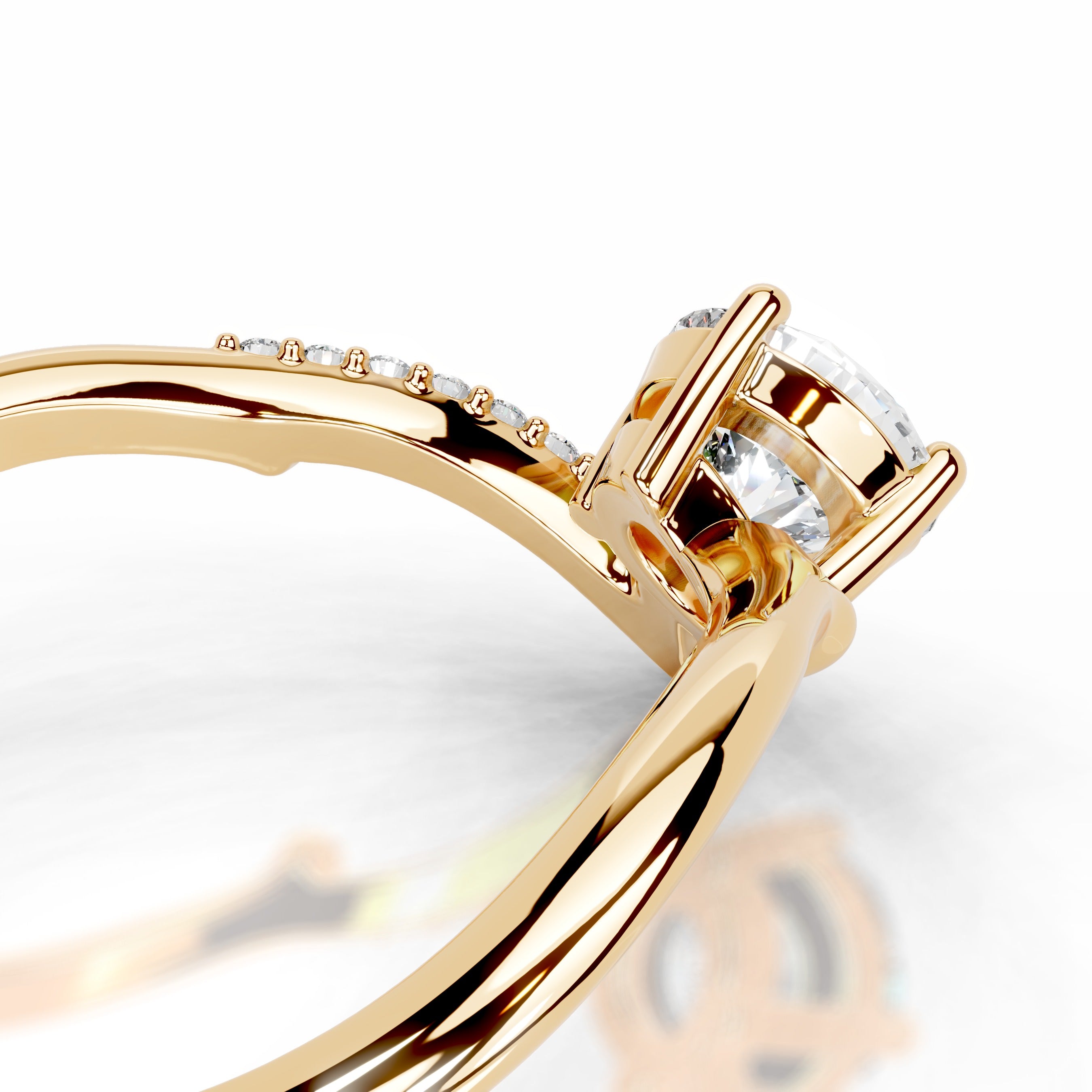 Garden of Love Lab Grown Diamond Ring - 18K Yellow Gold